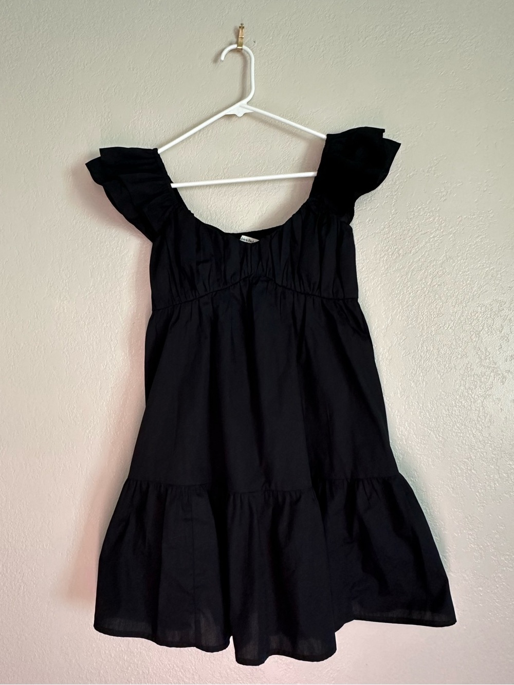 Abercrombie & Fitch Black Ruffle Sleeve Mini Dress